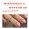 AVRUYPI Faux Ongles Court Carrés Français Nude, Artificiel Press on Nails, avec Gel Pad Ongles, Faux ongles pour la Saint-Valentin, ongles autocollants adhesif
