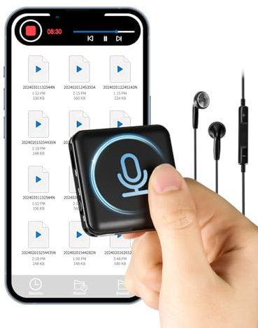 128GB Mini Diktiergerät, Magnetischer Mini Voice Recorder 1536kpbs Aufnahmegerät mit Spracherkennung & Rauschunterdrückung,160 Stunden Aufnahme,für Vorträge, Meetings, Interviews, Klasse (128GB)