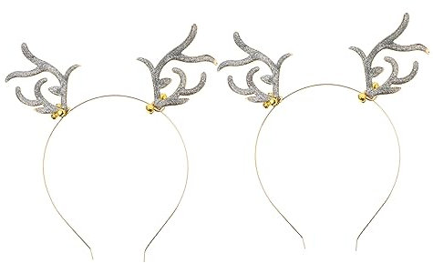 SAFIGLE Weihnachts Rentier Stirnband Goldfarbig Mit Glitzer Geweih Leichtes Party Haarreifen Für Kinder Und Erwachsene Festliches Accessoire Für Weihnachten Und Kostümpartys