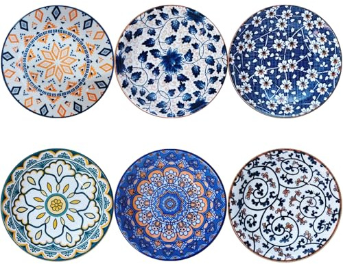 GXIQYL 6 Stück Klein Keramik Dipschalen,Gewürzschalen Klein Soja Saucenschälchen,Dipschälchen,Tapas Schalen Set Snackschalen Dipschalen Set Dipschale Small Bowls für Sushi Snack Öl Soja Sauce