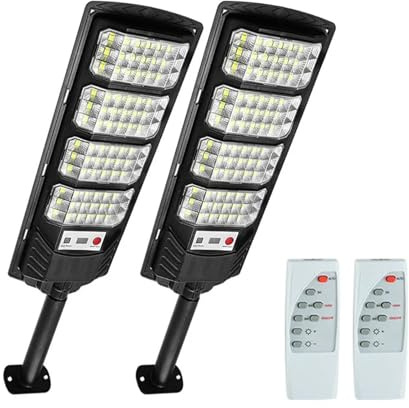 QZCX 1/2PCS 500000LM 800W/500W Proiettore Luminoso Luce Solare a LED for Esterni Potente Sensore di Movimento for Esterni Lampada Solare da Giardino Lampione(800W-2 PCS)