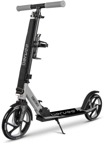 Bergen City Scooter Tretroller Downtown, klappbar, leicht 3,3kg, Aluminium, große 200 mm Räder, höhenverstellbar, Roller Kinder ab 6 Jahre, Jugendliche, Erwachsene bis 100 kg