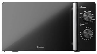 Origial Infinityheat Mirror Grill Microondas 20L 700W con Grill, Puerta Espejo, 6 Niveles, Control Mecánico, Microondas Negro para Calentar, Descongelar y Gratinar
