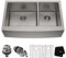 Kraus KHF203-36 36 inch Farmhouse Apron 60/40 Double Bowl 16 Gauge Stainless Steel Kitchen Sink