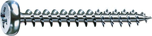 SPAX Universalschraube, 4,5 x 15 mm, 1000 Stück, Kreuzschlitz Z2, Halbrundkopf, Vollgewinde, 4CUT, WIROX A3J, 0231010450155
