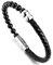 Halukakah ● Salute Die Dunkelheit ● Herren-Armband Handgefertigt | Echtleder Schwarz | Rohr Magnetverschluss Edelstahl in Silber | Naturstein Obsidian Stein Perlen | KOSTENLOS Geschenkbox | 21.5cm