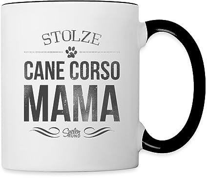 Spreadshirt Stolze Cane Corso Mama Frauchen Tasse Zweifarbig, One size, Weiß/Schwarz