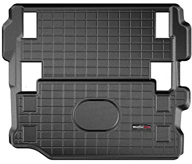 WeatherTech Kofferraumwanne passend für Jeep Wrangler JL 3 Doors Deckt die 2. Reihe ab 2018-19 Schwarz CargoLiner