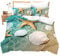 Loussiesd 3D Ozean Strand Thema Bettwäsche Set Seestern Schale Drucken Bettbezug Set Kinder Jungen Mädchen Microfaser Hawaii Betten Set 135x200 cm mit Reißverschluss und 1 Kissenbezug