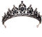 Foyte Barock schwarze Kronen und Tiaras Vintage Braut Hochzeit Krone Gothic Schwarz Strass Tiaras Stirnband Abschlussball Party Haarteile für Frauen und Mädchen