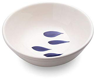 Zafferano Serie Mannaggia Li Pescetti Insalatiera in Porcellana, Diametro 210 mm, Decoro Pesci Blu