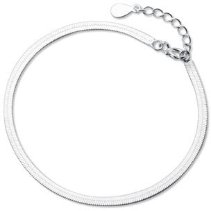 Armband Silber Damen,Sterling Silber Kreis Armband 2,5 Mm Flache Schlangenkette 6,27,8 Unisex Gothic Verstellbaren Armreif Schmuck Für Damen Mutter Frau Freunde Jubiläum Geburtstag