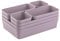 1x Schubladen-Organizer Set Aufbewahrungs-Box Einteiler Trenn-System verstellbar Utensilien Stauraum Wohn-Badezimmer Kunststoff flieder