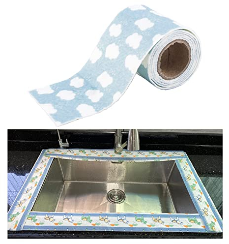 Charfia Dichtungsband Selbstklebend, Dichtungsband Wasserdichtes Dichtband Fugendichtungsband Badezimmer Dichtband, Wasserdicht Klebeband Dichtungsband für Küche,Toilette, Lücke, Wandecke (Cloud)