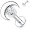 hengkaixuan G23 Titan Labret Ohrstecker Lip Ohrstecker Flatback Ohrstecker 16G Tragus Piercing Schmuck Innengewinde 10mm Monroe Medusa Helix Piercing Silber Lobe Knorpel Conch Ohrringe Mondform