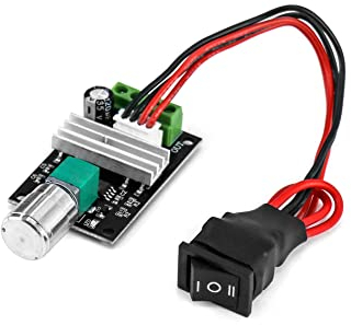 QWORK 1203BB 6V 12V 24V 3A 80W DC Regolatore di Velocità del Motore (PWM) Reversibile Regolabile Switch
