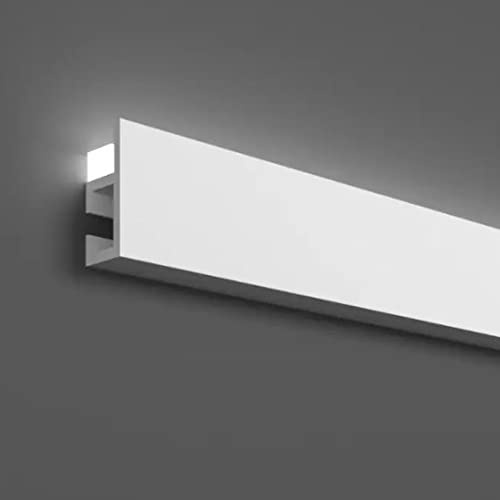 PROVISTON | Zierleiste | 48 x 22 x 2000 mm | Polymer | Weiß | Hochwertig | Stuckleiste | Modern | Robust | Langlebig | Stoßfest | 2 Meter