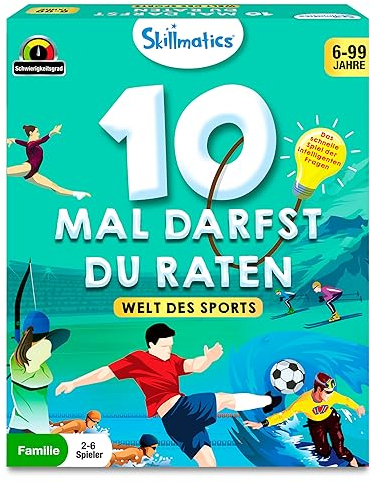 Skillmatics Kartenspiel - 10 Mal darfst du raten Welt des Sports, Geschenke für Kinder ab 6 Jahren, Großer Spaß für unterwegs, Urlaube und Spieleabende mit der Familie
