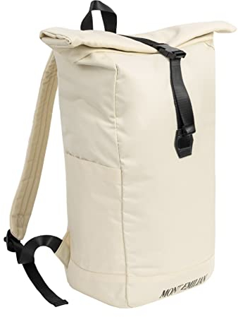 MONT EMILIAN Rucksack für Damen und Herren, als Rolltop oder mit Klappdeckel. Daypack für Freizeit, Alltag, Uni, Ausflüge oder als Handgepäck. Mit 17, 24 oder 29,5 Liter Volumen (Calais Beige)