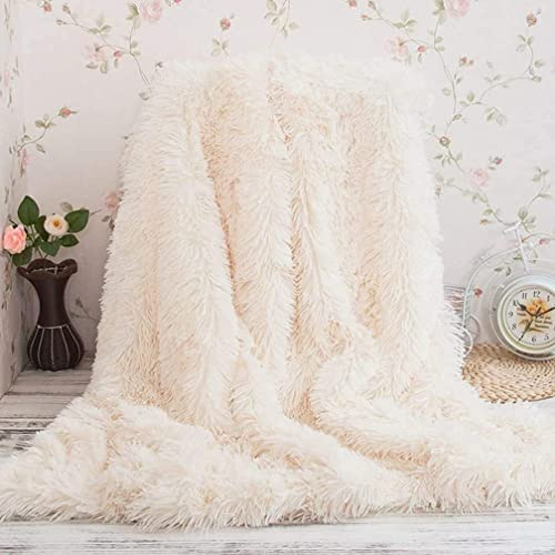 TIDWIACE Cremeweiß Kuscheldecke Flauschig 200 x 220 cm, Super Warme Decke, Hochwertige Wohndecke, Weich & Komfort Decke,Sofadecke,Fleecedecke,Tagesdecke für Bett Sofa Schlafzimmer