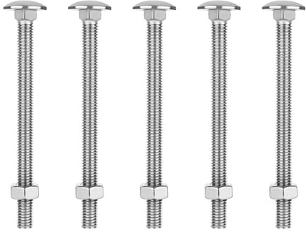 ZOFUN 30 Sets M8 X 100mm Carriage Bolts with Nuts, Stainless Steel Coach Bolts Fully Threaded, Polished M8 Bolts and Nuts Set, Long Cup Square Carriage Bolts & Nuts for Drilling