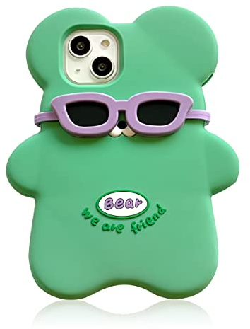 CrazyLemon für iPhone 11 Hülle, Silikon Nette Super Süße 3D Cartoon Character Weiche Gummi Cooler Spaß Schutzhüll Hüllen Cases Kompatibel mit iPhone 11 - Grüner Bär