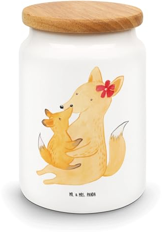 Mr. & Mrs. Panda Frischhaltedosen Fuchs Mama - Geschenk, Schoß, Aufbewahrungsdose Mit Deckel, Keksdose, keksdosen, Dose, Muttertag, Vorratsbehälter, Vorratsdose, Mutter, Mami