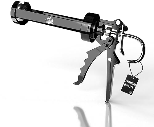 FixedbyU Profi Kartuschenpresse für Silikon, Acryl, Montagekleber | Silikonpistole mit 18:1 Übersetzung | Metall Kartuschenpistole Silikonspritze für Standard Kartuschen bis 310ml
