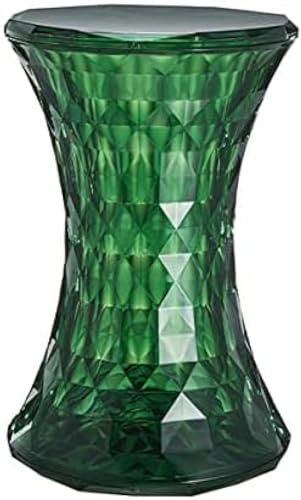 Sgabello in Acrilico Sgabello da Seduta Trasparente Tavolino Piccolo con Funzione di Stoccaggio Sgabello da Doccia per Bagno,Verde,HaoAMZ