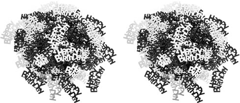 SHATCHI 14 Gram Black & Silver Happy Birthday Confetti Table Scatter Glitz Sprinkles Stardust Bday Party Decorations For Kids Adults, Black and Silver, SHATCHI - 176 (Pack of 2)