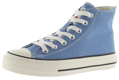 victoria Botín Tribu Lona & Sello Retro & Suela Acabado Brillo 1057101 para Mujer Azul 38