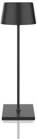 Palmina 842, Led Tischlampe Dimmbar,4400mah Led Tischlampe Kabellos,IP54-Schutz,Lampe Für Den Innen-/Außenbereich,Geeignet Für Abendessen,Lesen, Schlafzimmer,Garten Und Vieles Mehr/Schwarz