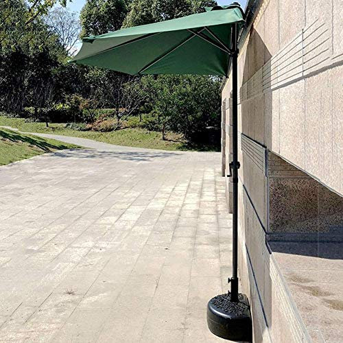 Halbrunder Sonnenschirm für Balkon, Terrasse, Wand, mit Kurbel, Sonnenschutz für kleine Terrassen und Gärten, UV-Schutz, 2,7 m (9 Fuß) (Farbe: Dunkelgrün)