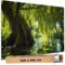 TRIOSK Sichtschutz Garten Deko Zaun Plane Blickdicht groß mit Zaunblende Motiv Natur Baum Weide Wasser Fluss für Zaunelement Doppelstabmatten Stabmattenzaun Gartenzaun PVC 250x180 cm