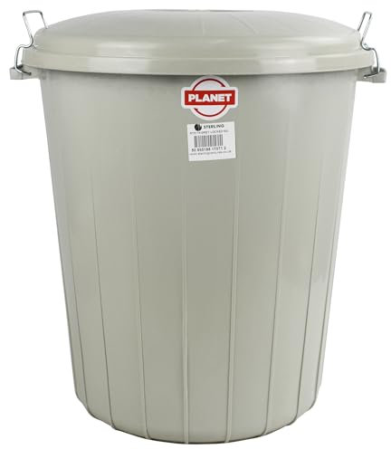 Lock Bin Indoor Outdoor Clip on Locking Lid Waterproof Plastic Bin Garden Garage Office Kitchen Home (50L - Grey)