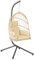 HinHocker Hängesessel mit Gestell | Creme | Hängeschaukel für Indoor und Outdoor | Inkl. Kissen und Auflagepolster | Balkon Hängesessel Outdoor, Gartenschaukel, Schaukelstuhl, Hängekorb