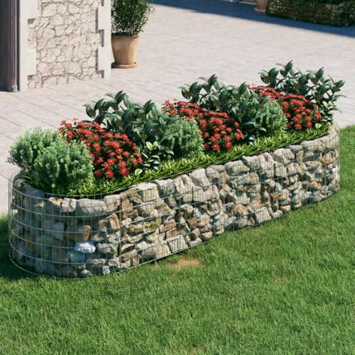 AUVYI Steinkorb Gartendeko 300x100x50 cm Gabionen Hochbeet Terrasse Wand GabionenSäule Steingabionen Stabile Konstruktion Gabionenkörbe Outdoor Pflanzkorb Verzinktes Eisen