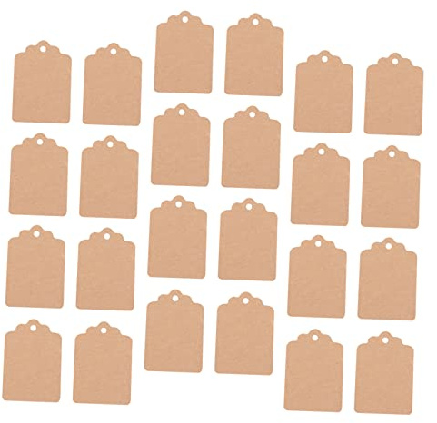 Lurrose Halloween Geschenkideen Anhänger Etikett Namensschild Preisschild | 1000 Stück, Unbedruckt und Beidseitig Glatt, mit Loch für Schnur, Beige für Versand