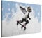 murando - Wandbilder XXL Banksy art 120x80 cm 1 tlg - Wand Deko Leinwand Bilder Groß Wanddeko Wohnzimmer Schlafzimmer Kunstdrucke - Abstrakt Tier Hund auf einem Skateboard mit Flügeln g-H-10082-b-a