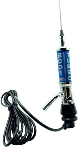 Antenna cb Camion LEMM antenna cb turbo 2001 baracchino per Camper e Auto Omnidirezionale am/fm con Stelo conico inox 27 MHz Produzione italiana (BLÙ)