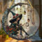 Schöne Hexe personalisierte Hexe Fenster hängende Sonnenfänger Ornament, 2D Acryl Hexe Mond Sonnenfänger Fenster hängende Auto Ornament, verzauberter für Haus, Garten