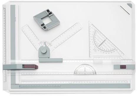 CROWNSHOP A3 Drawing Board Set A3 Drawing Board with Parallel Motion Art Craft Table with Parallel Motion Accessories for Students Engineers Artists and Architects