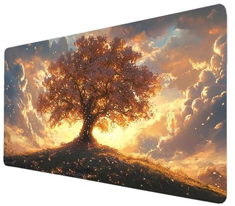 Tapis de Souris Gaming XXL Mousepad 600 x 300 x 3mm, Antidérapant Étanche Tapis Souris Blanc Grand Sous Main Bureau avec Base en Caoutchouc Antidérapante, pour Pc Gamer, Bureau Cadeau Homme Arbre 4226