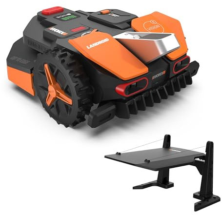 WORX Landroid Vision S250 Mähroboter WR202E für Gärten bis 250m², AI Rasenmäher Roboter ohne Begrenzungskabel, aktive Hindernisvermeidung mit KI-Technologie, Igelschutz + WA0825 Vision Garage