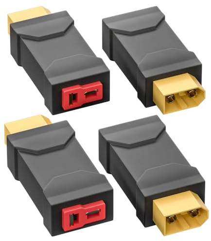 Cleqee XT60 Stecker auf T Stecker Buchse Adapter, 4 Stück | Wireless Konverter, Für RC Auto, Für Flugzeug, Für Lipo Akku ESC
