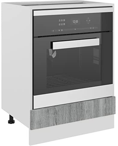 Tomostar Armoire à Four, Meuble pour Four Meuble Bas de Cuisine Lyon Sonoma Gris 60x46x81,5 cm