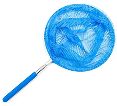 BSTCAR Pool-Skimmer-Kescher, Schwimmbad-Reinigungskescher, feinmaschiger Skimmer mit ausziehbarer Teleskopstange für Swimmingpools, Teich, Whirl Pool, Springbrunnen, Fischbecken (Kreisförmig)