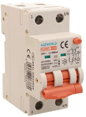 Interruttore Differenziale Magnetotermico Tipo A 300mA 40A C40, Bipolare 2P (NO 1P+N), Curva C 6kA, Doppio Leva con Diagnostica Visiva, 2 Moduli DIN, Serie PL8M2