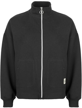 ROADSIGN australia Damen Sweatjacke mit wellenartiger Struktur für Moderne Casual-Outfits schwarz, XL