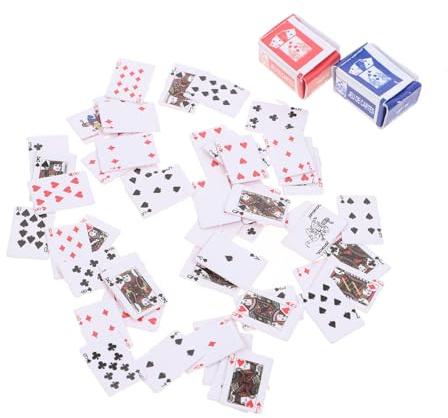 WHAMVOX 2 Stück Maßstab Kleines Kartenspiel mit Klaren Motiven für Brettspiele Puppenhaus deko und Erwachsene für Büro Zuhause und Freizeitspaß